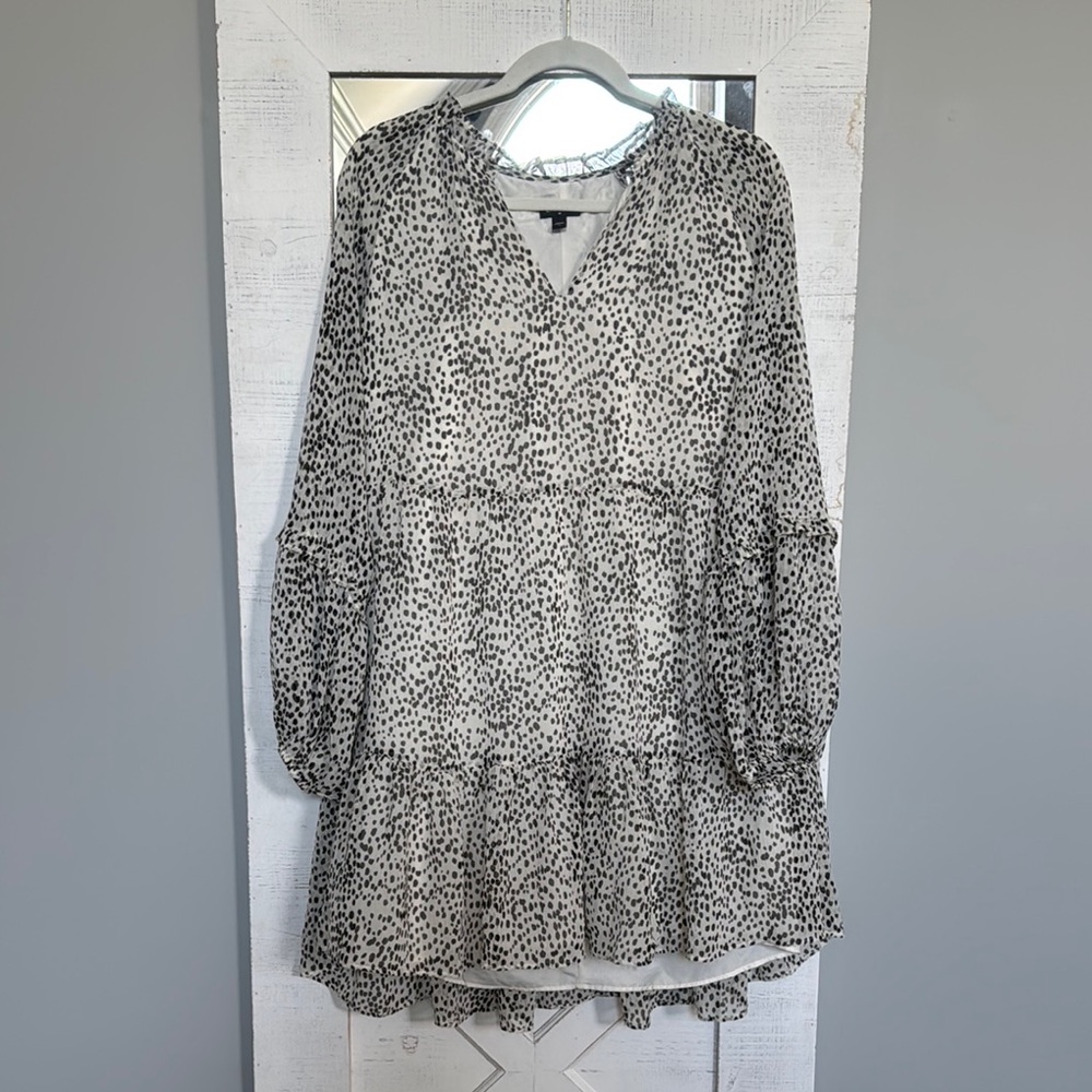 Elegant Black and White Polka Dot Dress